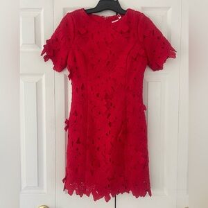 Endless Rose Red Flutter Sleeve Sheath Mini Dress